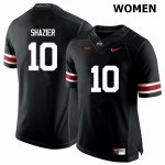 NCAA Ohio State Buckeyes Women's #10 Ryan Shazier Black Nike Football College Jersey NAV2545CW